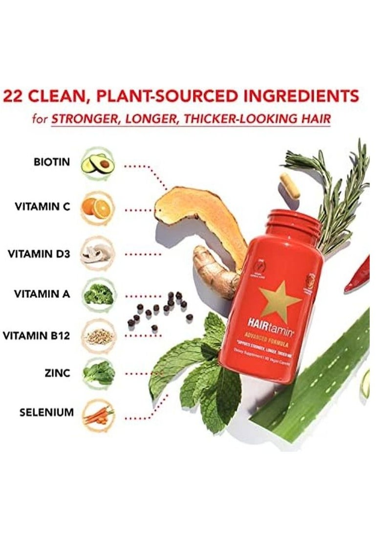HAIRTAMIN - Hair Advanced Formula Dietary Supplement 30 Capsules - Image 1