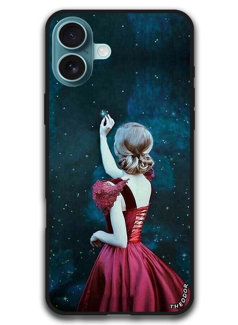 Theodor Protective Case Anti Scratch Shock Proof Bumper Cover For iPhone 16 (6.1)-inch Girl Touching Star - Image 1