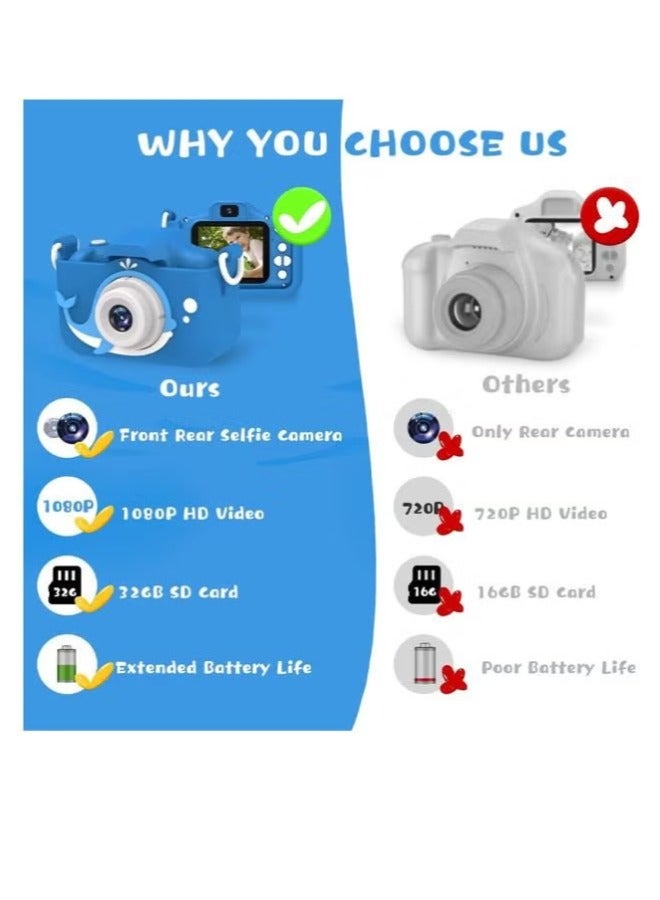 Dreamzon Kids Digital Camera With Cartoon Protective Cover Mini Video Camera For Boy Girl Mini Waterproof Photography Video Camera - Image 4