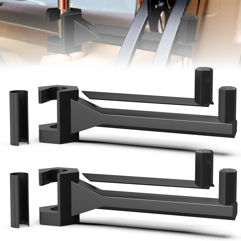 Jofarstep Buddy Bow Hanger 2-Pack - Universal Vehicle Headrest Mount for Compound Bows, Secure & Space-Saving Storage for Trucks/SUVs/Cars, Soft-Padded Anti-Scratch Design - Image 1