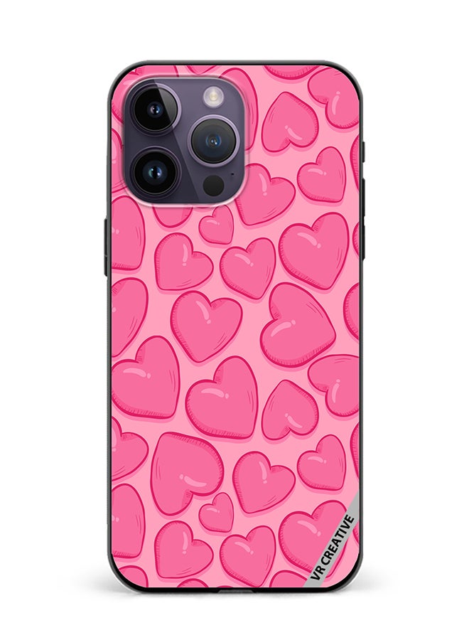 VR CREATIVE Protective Case Cover For Apple iPhone 16 Pro Max Pink Herat Design Multicolour