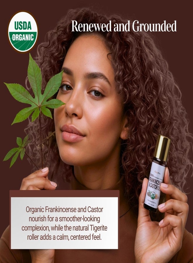 BodyJ4You Castor Oil Frankincense Essential Oil Roll On for Face Eyebrows Under Eye - 100% Pure USDA Organic MCT Coconut - Dark Circles Fine Lines Facial Skin Care Serum - Gemstone Roller 10ml Travel Size - Image 5