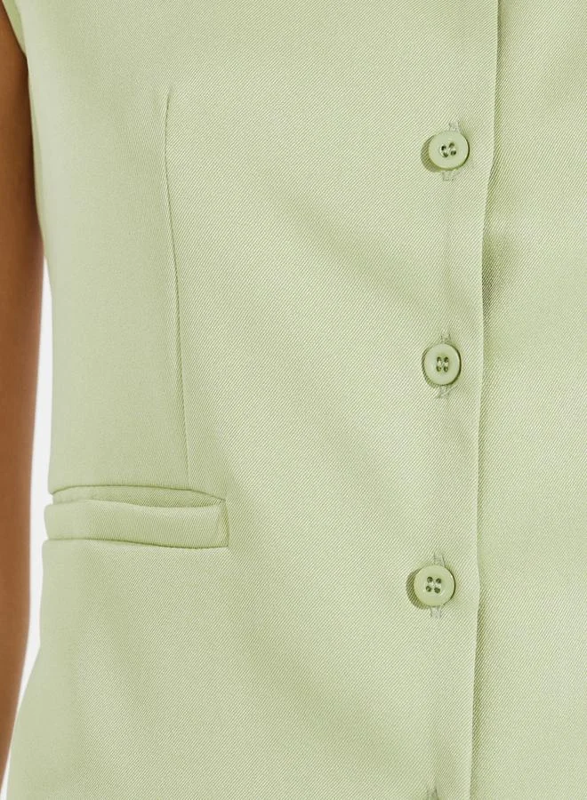 Styli V Neck Buttoned Tailored Waistcoat