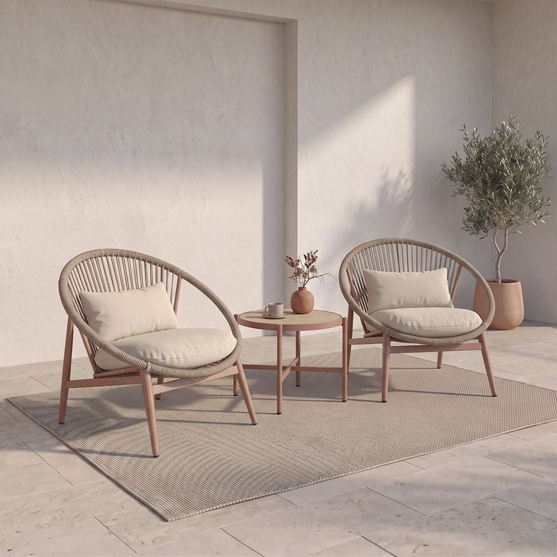 DANUBE HOME Belarus Balcony Set - Mocha Beige | 2 Pieces | Outdoor - Image 1