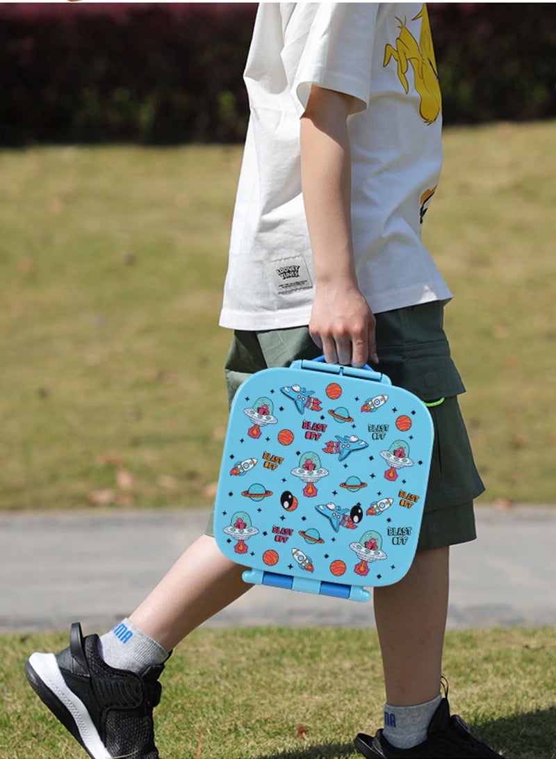 Beauenty Lunch Box for Kid School,Children's Lunch Box with Compartments, Bento Box Children, Leak-proof Lunch Box for Girls and Boys, Snack Box, Perfect for School, Nursery & Trips,21.1 x 7.5 x 21.8 centimeters,blue - Image 1