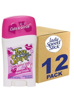 Lady Speed Stick Teen Spirit,Lady Speed Stick Pink Crush Antiperspirant Deodorant Stick, 1.4 Oz (12 Pack) 