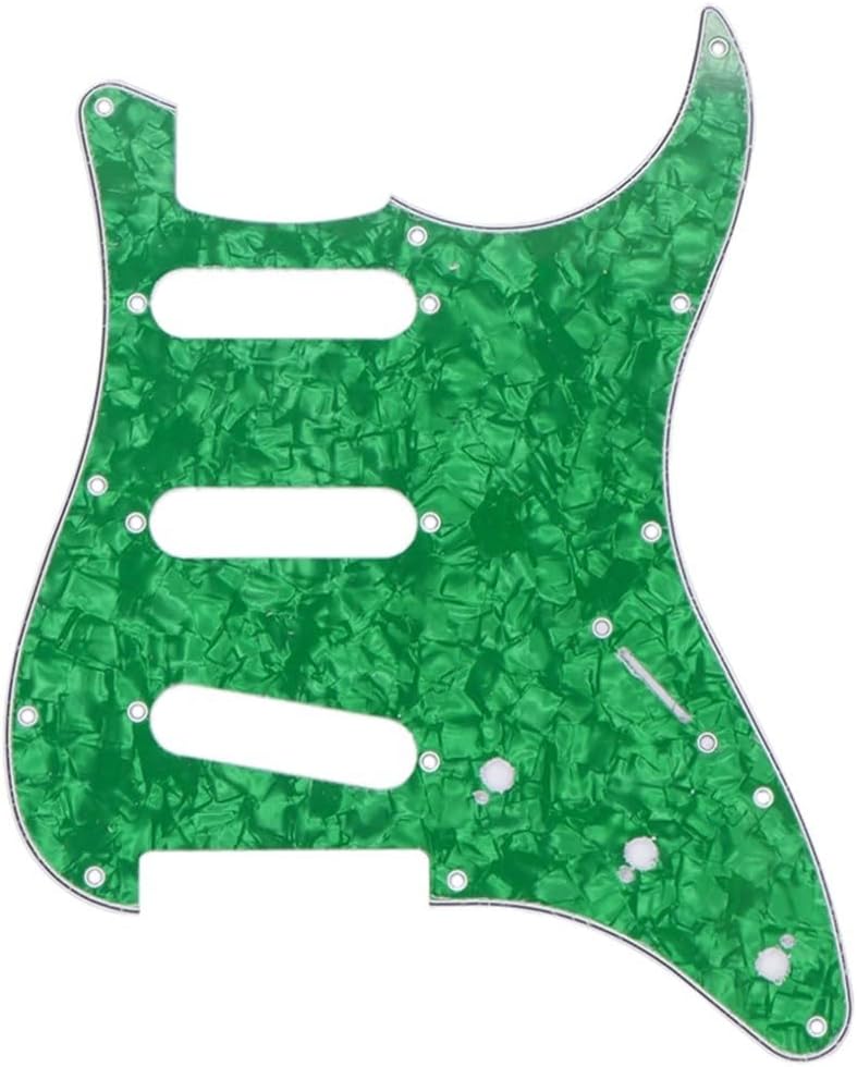 Sleek and Functional Guitar Pickguard featuring an Efficient Design with 11 Mounting Screws (Green Pearl) - Image 1