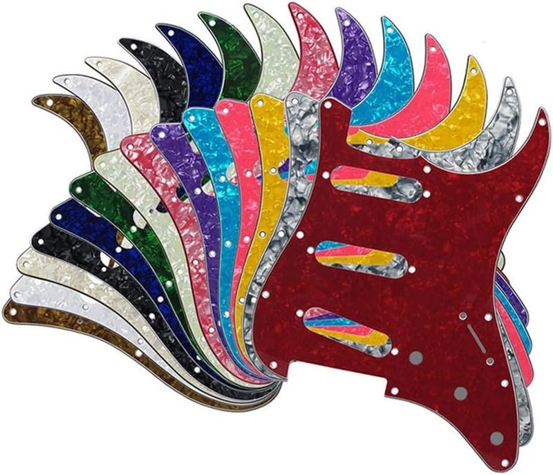 Sleek and Functional Guitar Pickguard featuring an Efficient Design with 11 Mounting Screws (Green Pearl) - Image 3