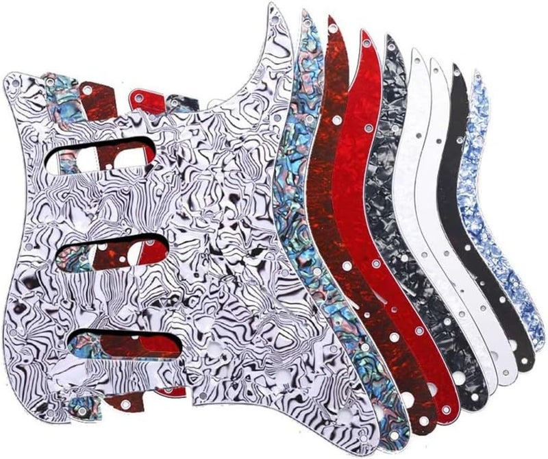 Sleek and Functional Guitar Pickguard featuring an Efficient Design with 11 Mounting Screws (Green Pearl) - Image 2