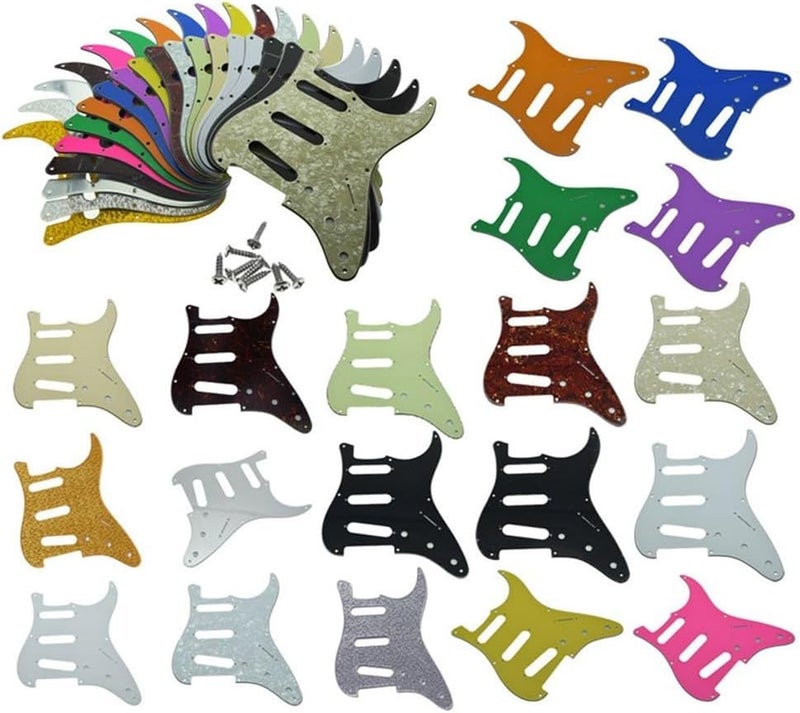 Sleek and Functional Guitar Pickguard featuring an Efficient Design with 11 Mounting Screws (Green Pearl) - Image 4