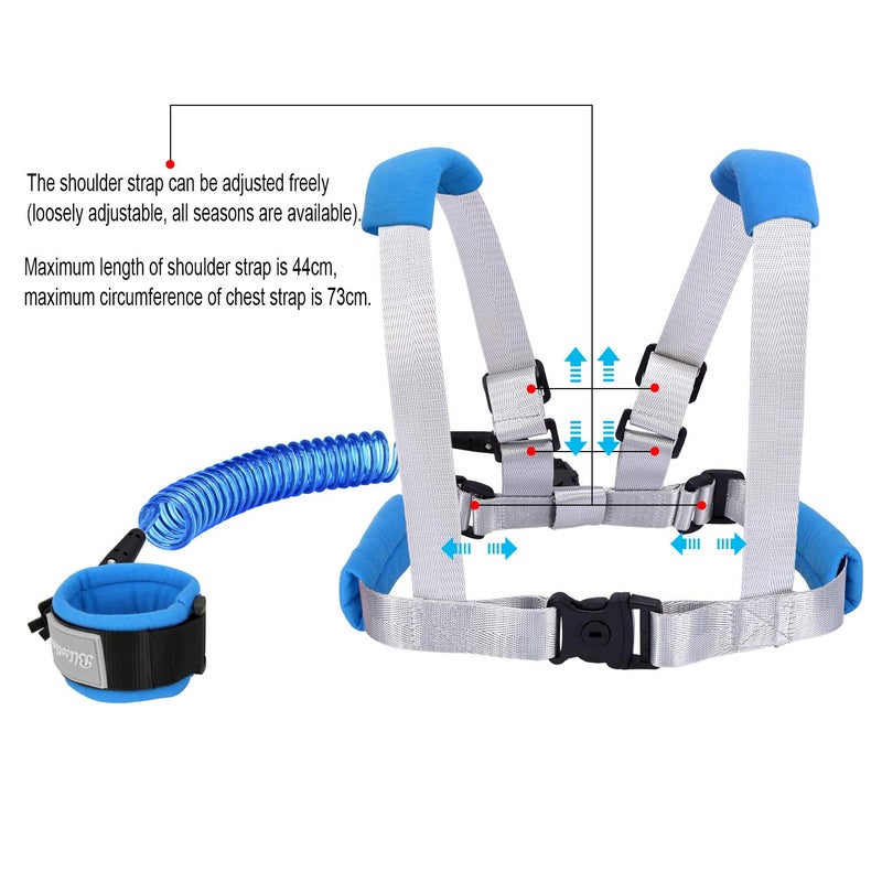 Blisstime 2 in 1 Toddler Leash - Anti Lost Wrist Link for Toddlers - Toddler Harness, Baby Leash, Leash for Toddlers, Wrist Leashes, Child Leashes for Toddlers, Not Easy to Open Without Key - Image 4