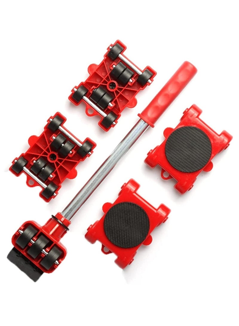 Dropshipping Furniture Mover Set Furniture Mover Tool Transport Lifter Heavy Stuffs Moving Wheel Roller Bar Hand Tools 5 Pcs Set