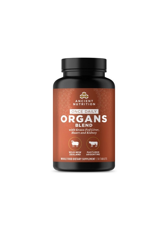 آينشنت نيوترشن مكملات الأعضاء من Ancient Nutrition، كبسولات مجمع الأعضاء البرية والمغذية على العشب مرة واحدة يوميًا، تدعم صحة الكبد والقلب والكلى والأعضاء والجهاز الإدراكي والجهاز المناعي، 30 كبسولة - Image 1