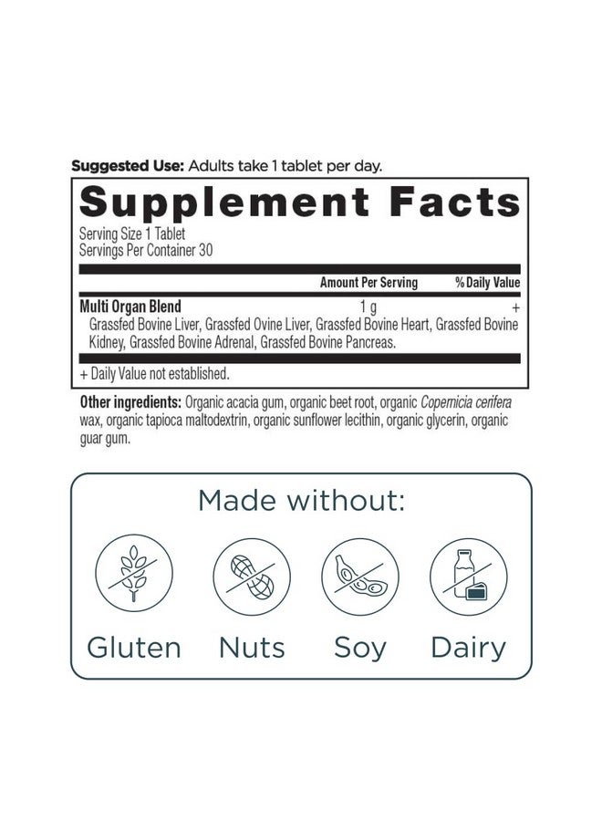 آينشنت نيوترشن مكملات الأعضاء من Ancient Nutrition، كبسولات مجمع الأعضاء البرية والمغذية على العشب مرة واحدة يوميًا، تدعم صحة الكبد والقلب والكلى والأعضاء والجهاز الإدراكي والجهاز المناعي، 30 كبسولة - Image 2