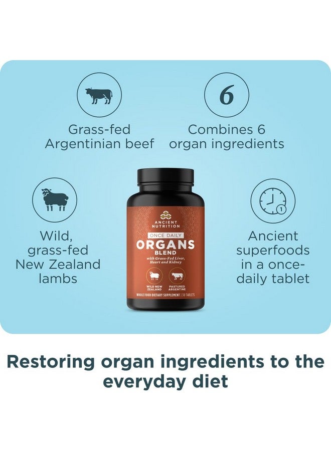 آينشنت نيوترشن مكملات الأعضاء من Ancient Nutrition، كبسولات مجمع الأعضاء البرية والمغذية على العشب مرة واحدة يوميًا، تدعم صحة الكبد والقلب والكلى والأعضاء والجهاز الإدراكي والجهاز المناعي، 30 كبسولة - Image 3