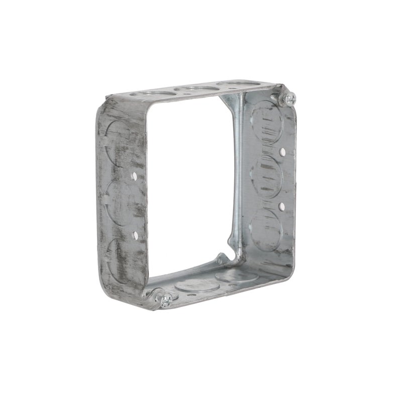 RACO حلقة تمديد مربعة Raco 8201، مصنوعة، 4"، عمق 1-1/2" مع اثني عشر 1/2" KO، رمادي - Image 4
