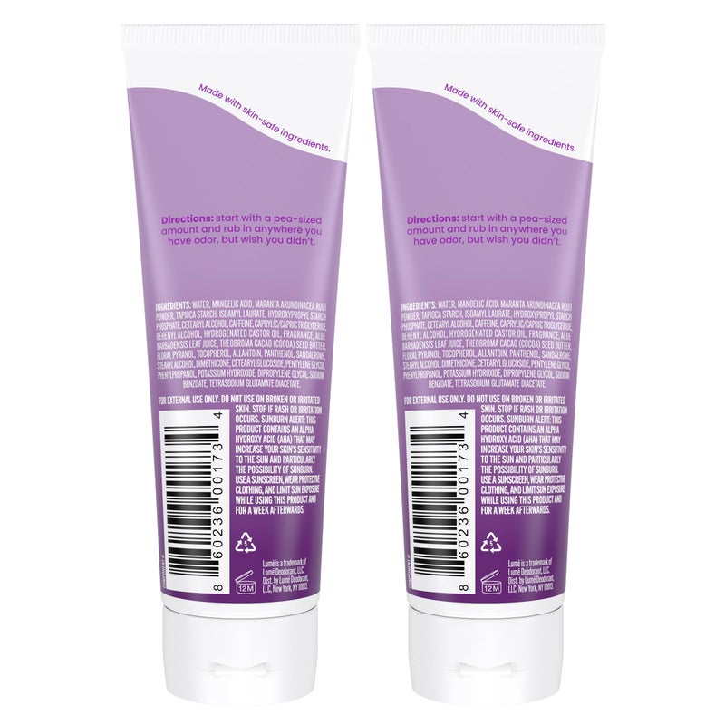 Lume Whole Body Deodorant - Invisible Cream Tube - 72 Hour Odor Control - Aluminum Free, Baking Soda Free, Skin Safe - 3.0 ounce (Pack of 2) (Lavender Sage) - Image 2