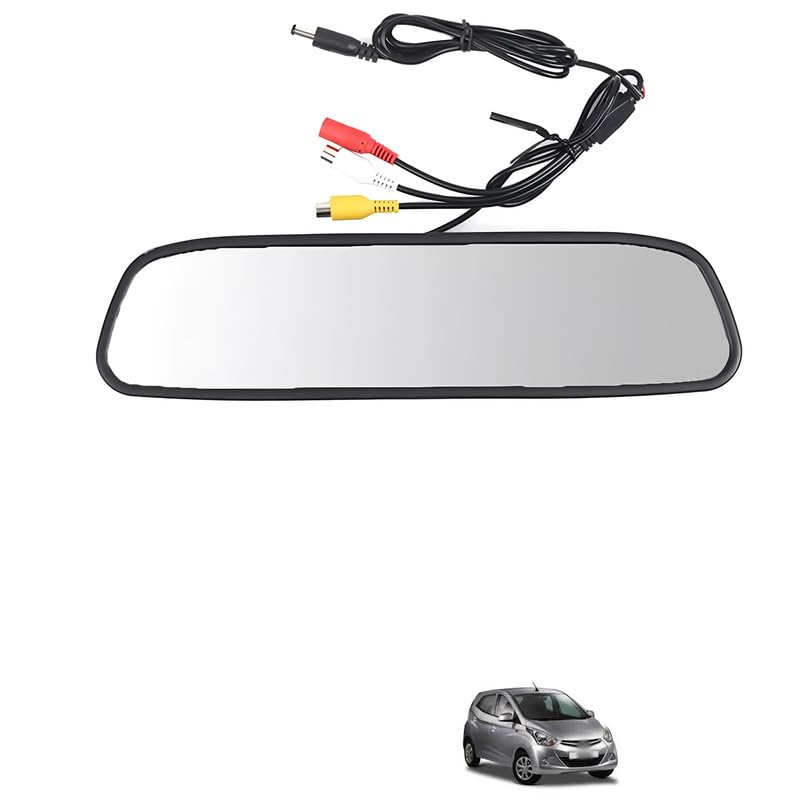 LOVMOTO Car Video Monitor 4.3 inch Auto Screen 12V-24V Universal Mount Clip-On Current Mirror for Backup Camera/Front Camera/Media Player/Safety Driving Comfortable with E-on - Image 1