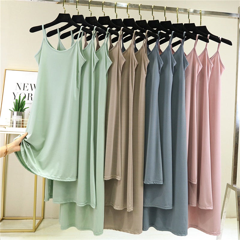 Ice Silk Slip Skirt Women'S Summer Thin Loose Base Skirt Inner Petticoat A- Line Dress Plus Size Long Skirt - Image 5