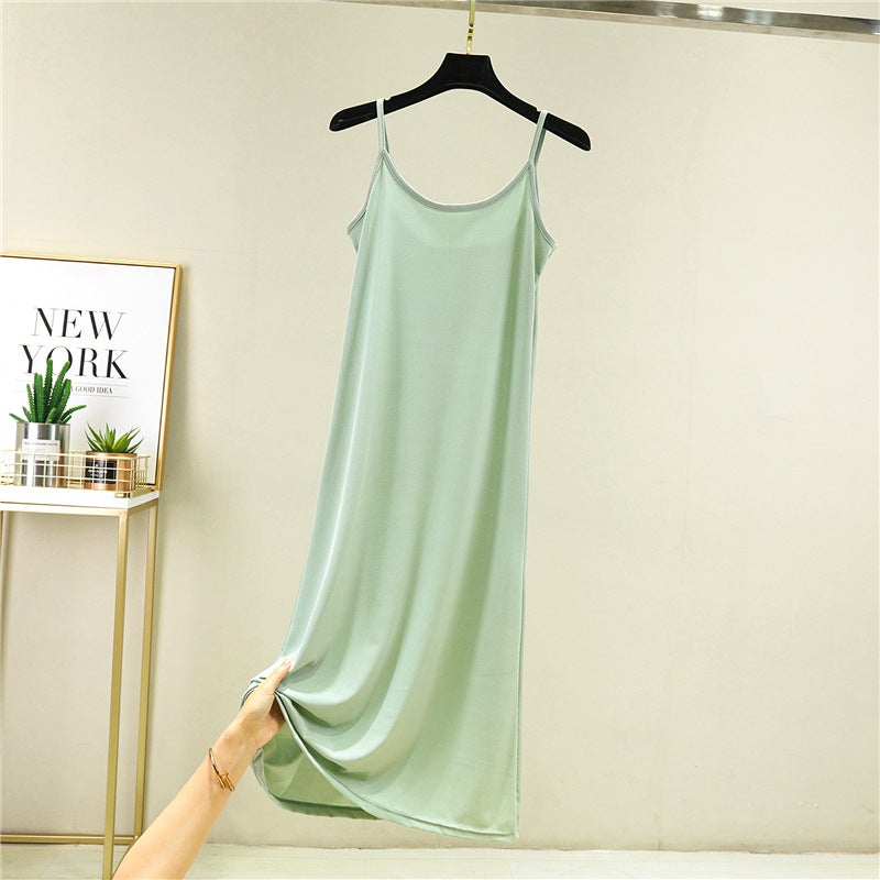 Ice Silk Slip Skirt Women'S Summer Thin Loose Base Skirt Inner Petticoat A- Line Dress Plus Size Long Skirt - Image 1