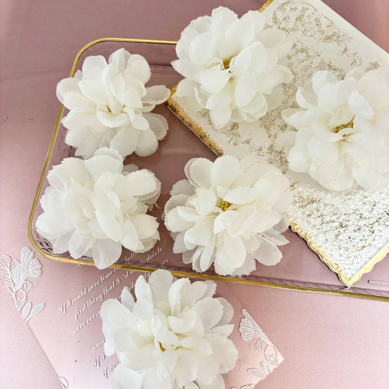 TeaSu Floating Flowers for Floating Candle Centerpieces, 12pcs Faux Flower Head for Wedding Centerpieces (White) - Image 5