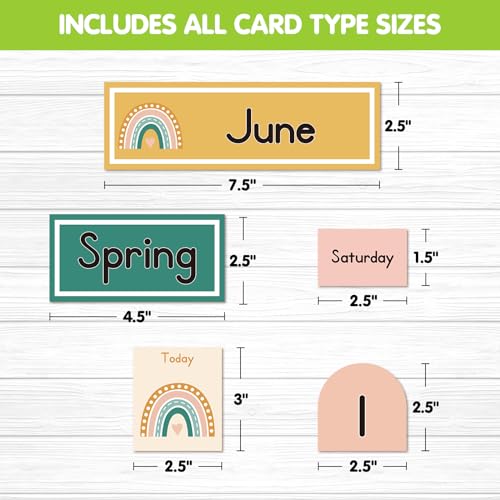 Eamay Boho Calendar Pocket Chart Cards and Classroom Calendar Cards Kit for Home School -90 Cards - Image 5