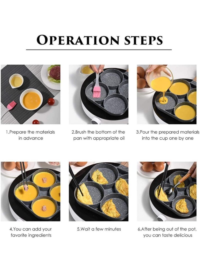 Egg Cooker Frying Pan, 4-Cups Non-Stick Cookware Aluminium Alloy Fried Egg Cooker,Pancake,Omelette Pan,Egg Poacher - Image 3