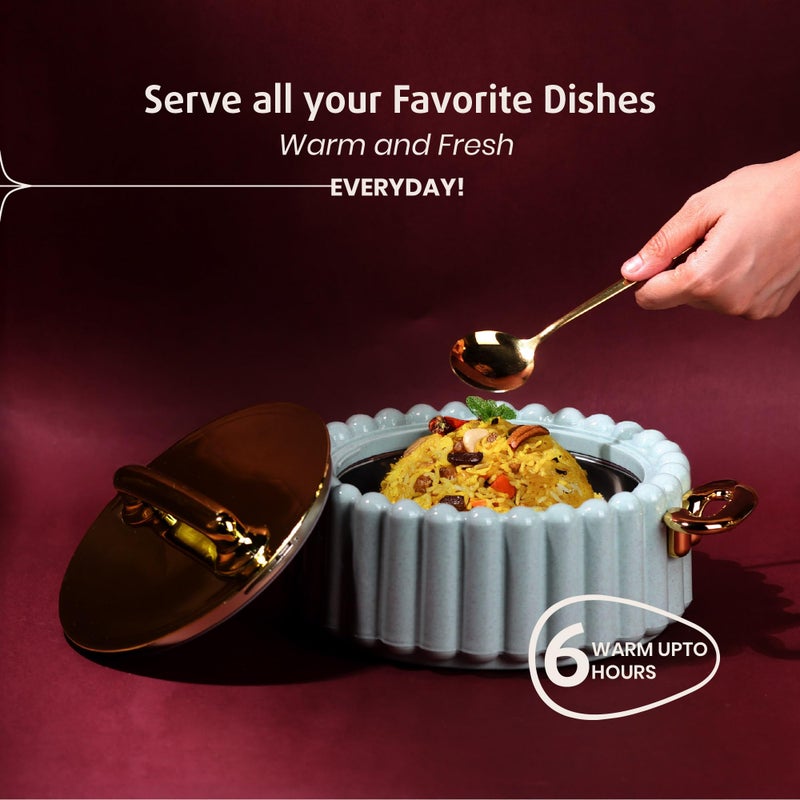 SELVEL Giving shape to life! Selvel Volvo Casserole Insulated Hot Pot with Stainless Steel Inner Single 1700ml | Roti Casserole | Hot Box for Kitchen | Chapati, Roti, Biryani | Keeps Food Hot & Fresh (Mint Green)  - Image 3