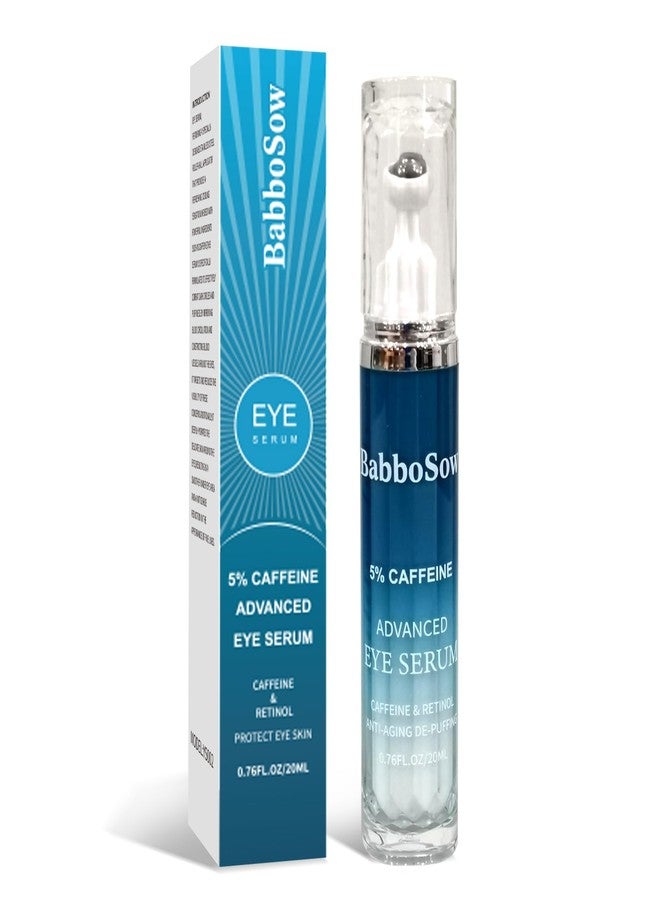 Under Eye Cream for Dark Circles with 5% Caffeine and Retinyl Palmitate, Under Eye Corrector with 360° Roller Massage Ball for Puffy Bags and Fine Lines, 0.76 fl oz - Image 1