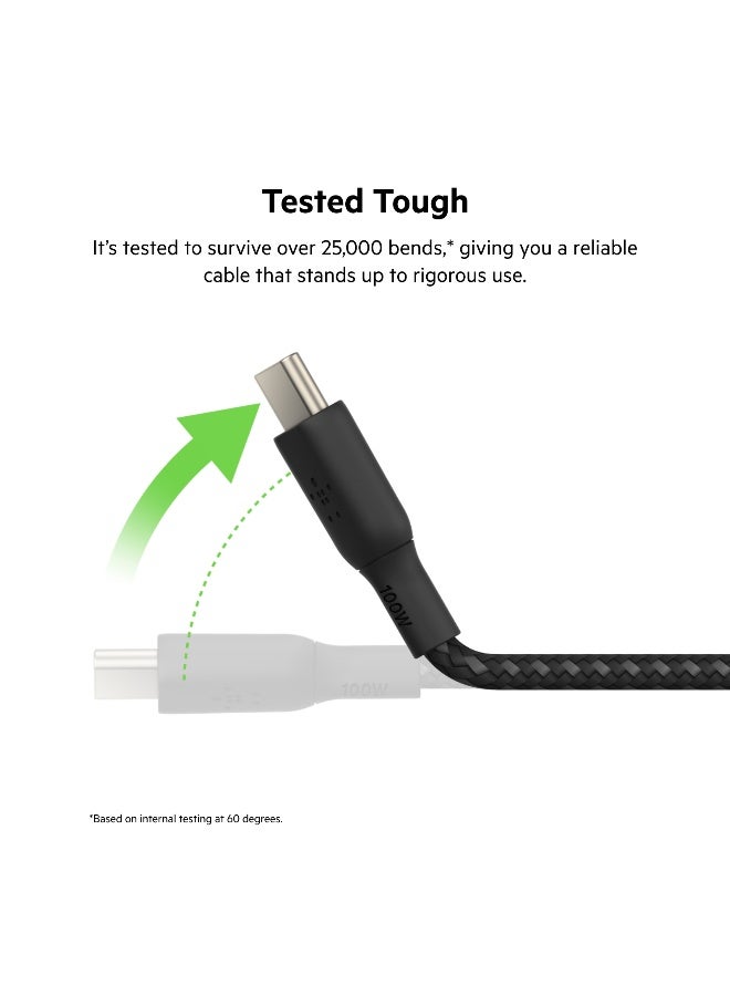 بيلكين كابل USB-C 2.0 مجدول 100 واط بطول 2 متر - Image 3