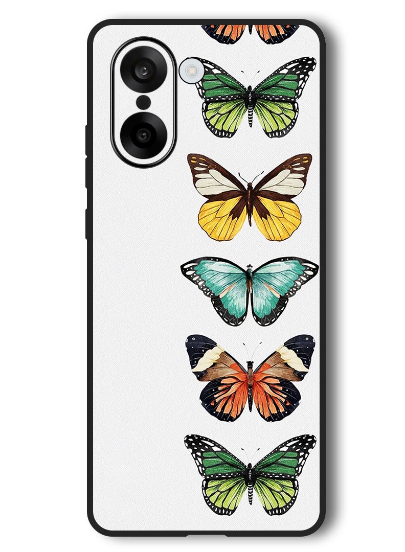 Theodor Case Compatible with OnePlus Nord CE 5 6.77 Inch Protection Shockproof Bumper Cover Butterflies - Image 1