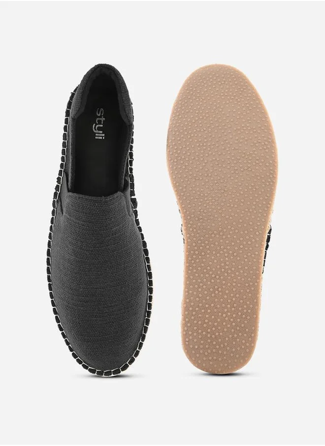 Styli Jute Canvas Slip On Espadrilles