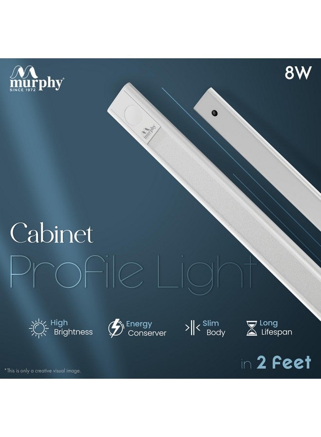 Murphy 2 Feet LED Under Cabinet Lighting, 8W Under Cabinet and Under Counter Lighting, LED Profile Light : Warm White, Pack of 6 - Image 2