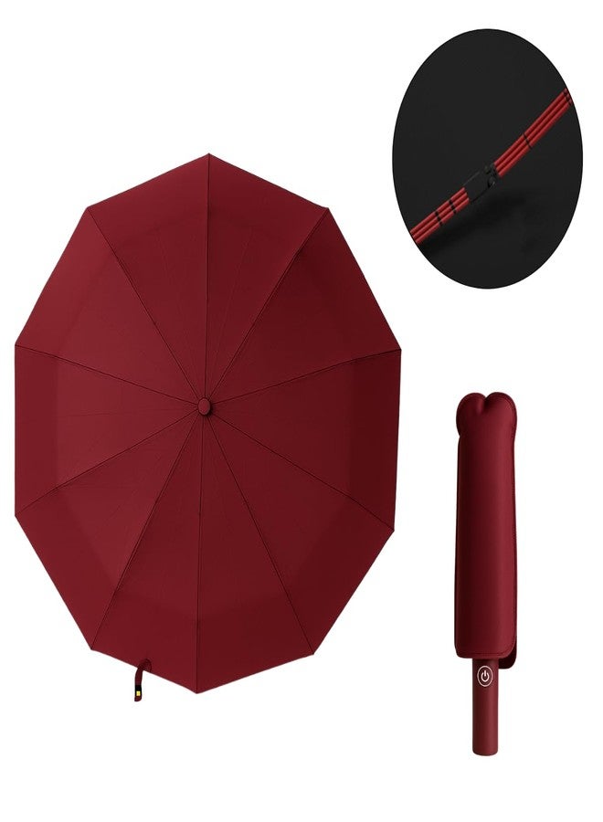 Morbrix Umbrella for Men and Women - Automatic 3 Fold Windproof with Travel Cover with Auto Open and Close (Maroon) - Image 3