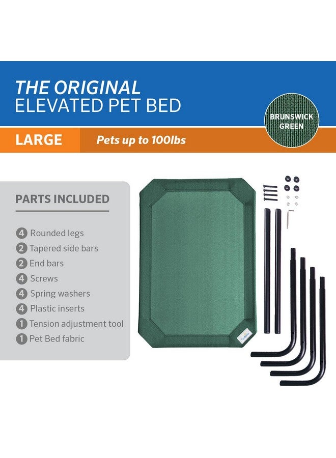 Coolaroo Gale Pacific Coolaroo The Original Cooling Elevated Dog Bed, Indoor and Outdoor, Large, Brunswick Green, 51.00" x 31.50" x 8.00" - Image 5
