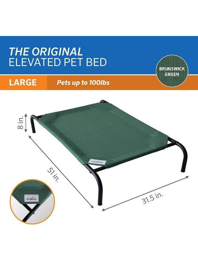 Coolaroo Gale Pacific Coolaroo The Original Cooling Elevated Dog Bed, Indoor and Outdoor, Large, Brunswick Green, 51.00" x 31.50" x 8.00" - Image 4