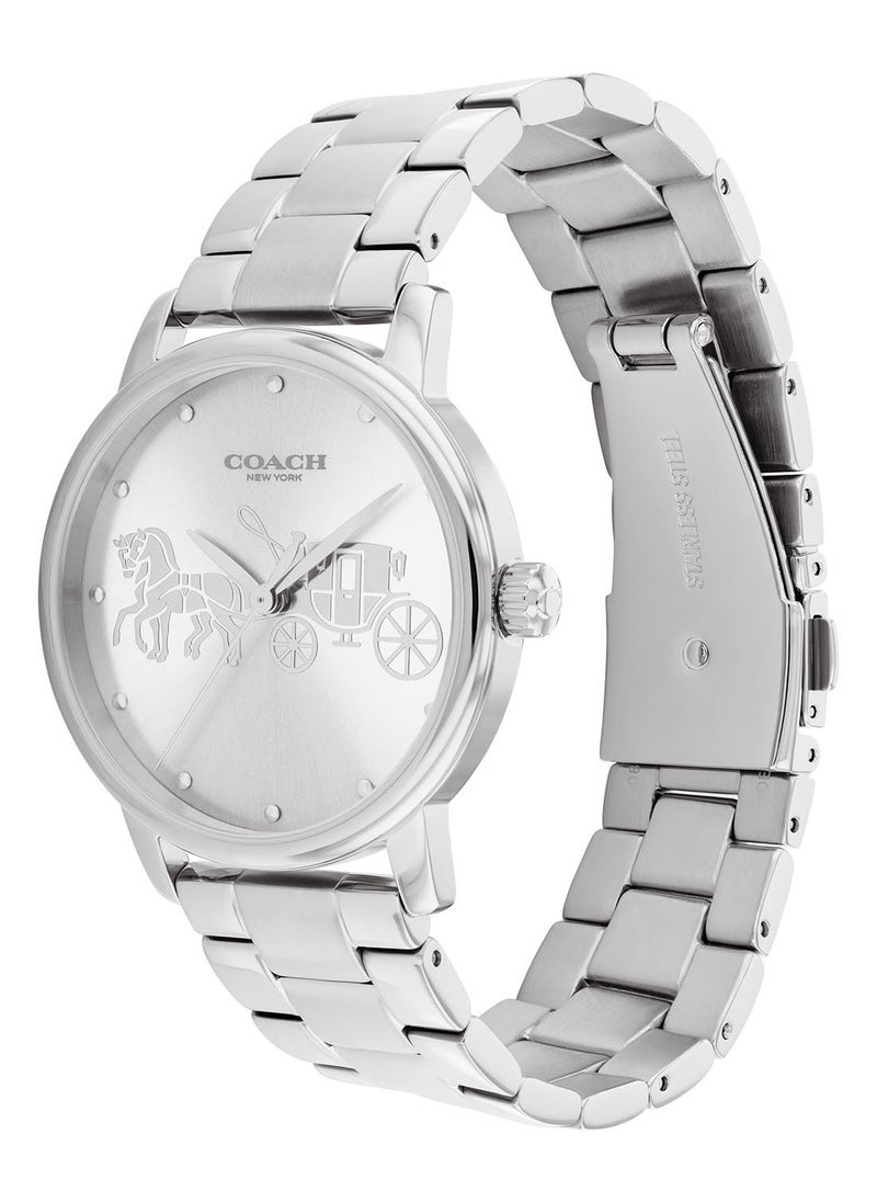 COACH - Round Analog Women's Silver White Case Wrist Watch - 14503074 - Image 1