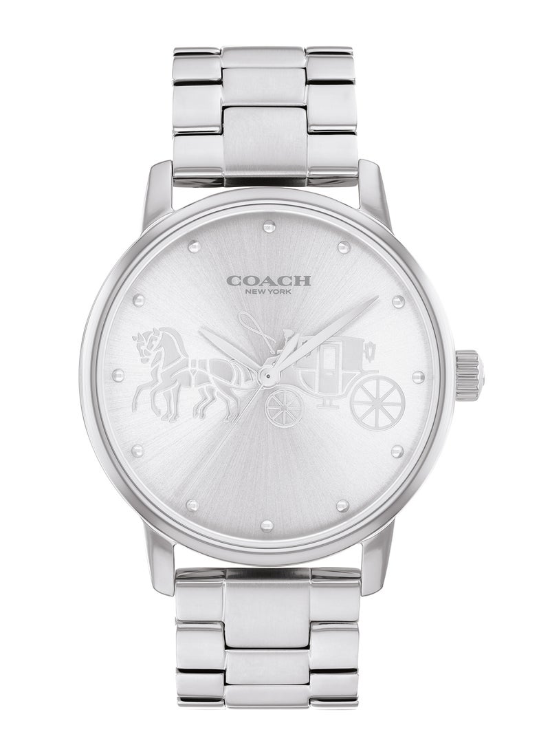COACH - Round Analog Women's Silver White Case Wrist Watch - 14503074 - Image 1