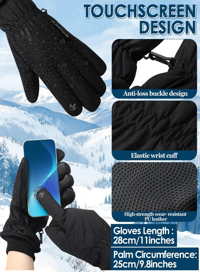 Halfchet 4 Pcs Winter Skiing Accessories Set Balaclava Face Mask and Thermal Touchscreen Ski Gloves, Breathable Fleece Full Face Cover Cold Weather Ski Gear for Men Snowboarding Skiing Cycling - Image 5
