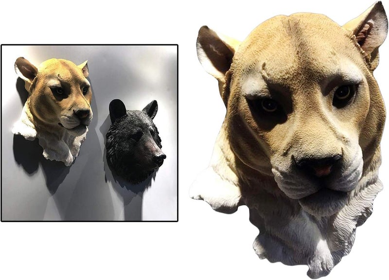 klarakoLifelike Animal Head Wall Decoration Sculpture Bust Wall Hanging Statue Large Wild Animal Wall Decor Taxidermy Resin Art Crafts Ornaments klarakoLeopard - Image 4