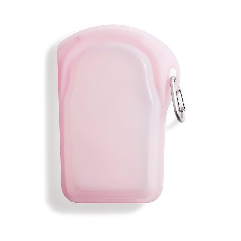 Stasher Stasher Premium Silicone Reusable Food Storage Go Bag Pink Microwave Dishwasher Oven and Freezer Safe BPA Free Leakfree Ecofriendly 18 Oz 