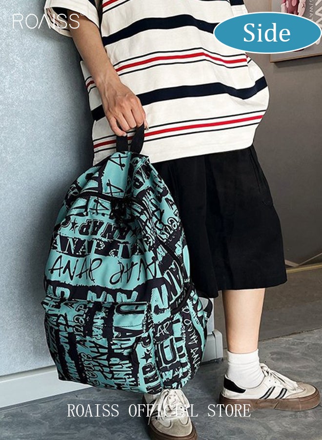 roaiss Unisex Backpack, Stylish Graffiti-Style Design with Large Capacity and Handle Option Durable Smooth Zipper, Comfortable Fabric, Adjustable Shoulder Straps - Image 3