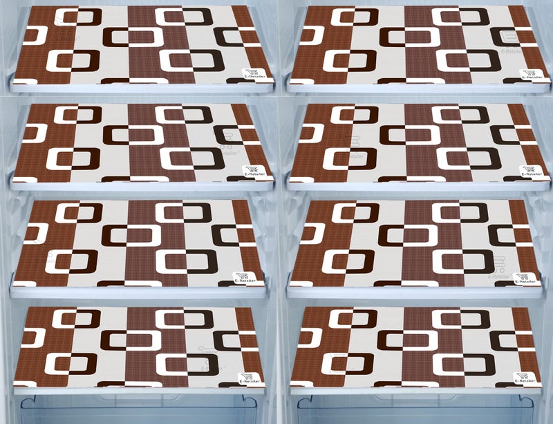 E-Retailer® Waterproof PVC Refrigerator Drawer Mats/Multipurpose Mats/Fridge Mats Set of 8 Pcs (Size-17.5X11.5 Inches) - Image 1