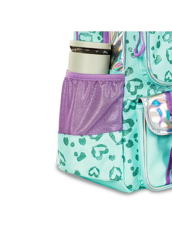 Eazy Kids 17" School Bag Set of 4 w/ 4 Wheel Trolley, Lunch Bag and Pencil Pouch - Love Green - Image 5