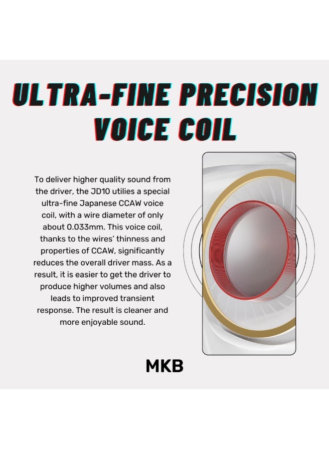 FiiO JD10 Hi-Fi Dual Cavity Design IEM Dynamic Driver Polymer Composite Diaphragm Type-C Cable - Image 4