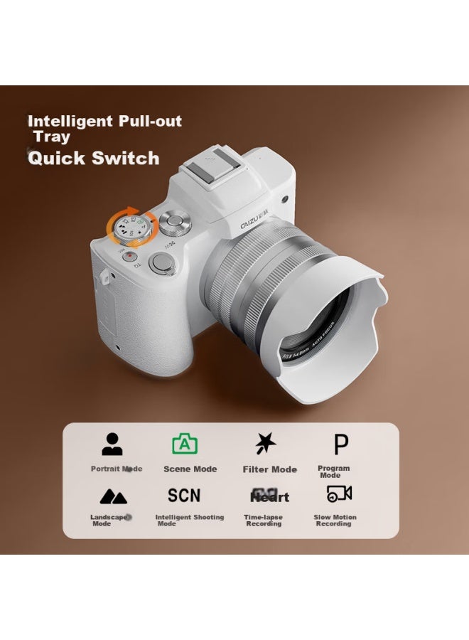 Caizu 88 Million Pixel Dual-lens Ultra-clear Digital Camera, 8k Entry-level Vlog Mirrorless Camera, 1/2 Inch Sensor, Touchscreen, Wifi Transfer, Image Stabilization, Gift, 256gb - Image 3