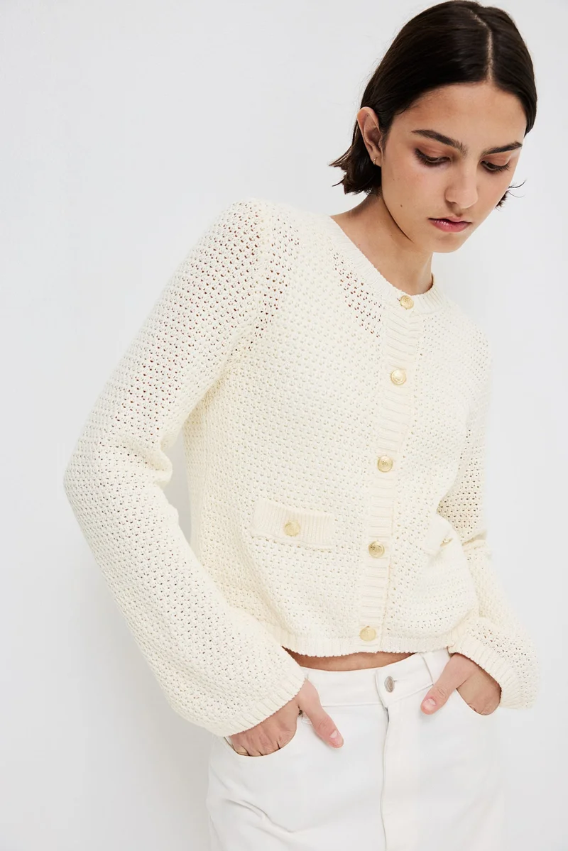 H&M Textured-knit cardigan