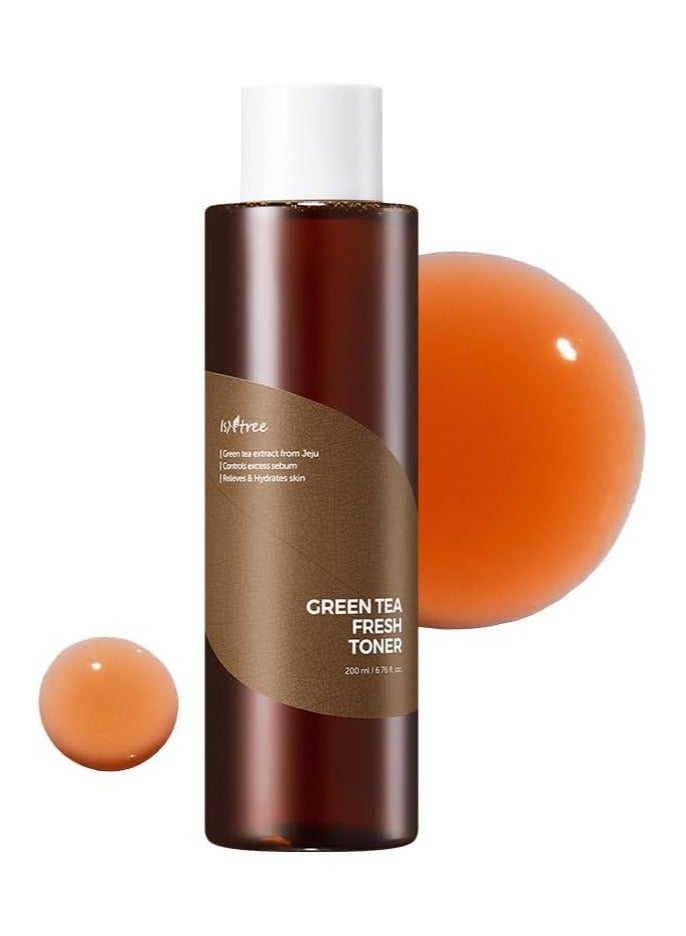 ISNTREE Green Tea Fresh Facial Toner 200ml, - Image 1