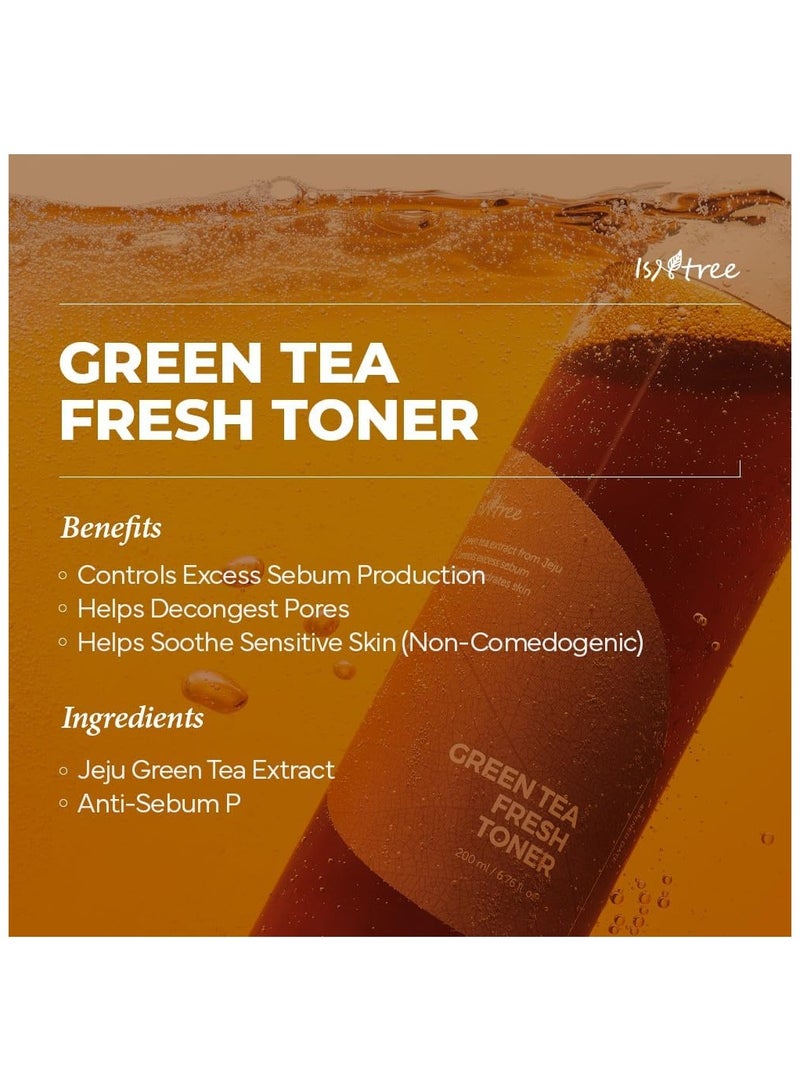 ISNTREE Green Tea Fresh Facial Toner 200ml, - Image 2