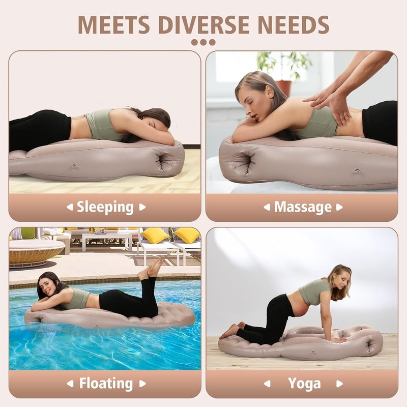 Ankila Inflatable Pregnancy Pillow, Full Body Maternity Airbed/Float with Hole for Tummy, The Best Pregnancy Pillow for Sleeping Prone, Maternity Pillow and Pregnancy Must Haves (Khaki) - Image 5